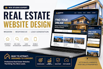 design wix real estate website with idx mls and lead generation