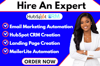 setup mailerlite email marketing, hubspot crm, email campaign, sales page