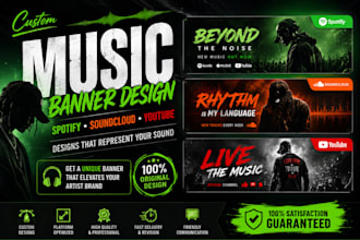 create a unique spotify,soundcloud,youtube banner design for your artist profile