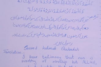 do english urdu handwriting for letter notes and assignment