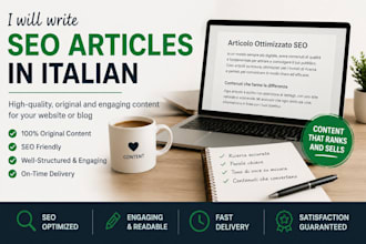 write SEO articles in italian, blog posts and website content