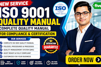 create iso 9001 quality manual for certification, compliance and audit readiness