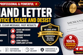 draft legal demand letter, insurance and policy letter, legal notice
