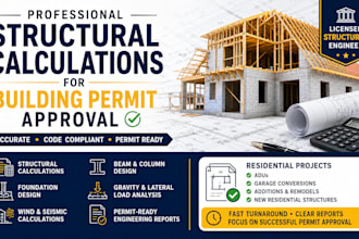 provide structural calculations and permit drawings for building approval