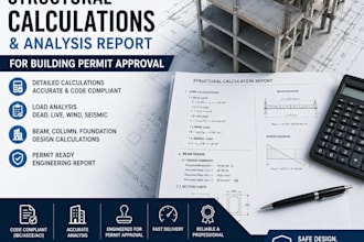deliver structural calculations and analysis report for building permit approval