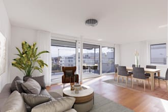 create realistic virtual staging for real estate photo