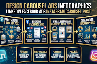 design carousel ads infographics linkedin facebok ads instagram carousel post