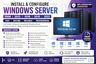 setup, install, and configure windows server 2012, 2016, 2019, 2022