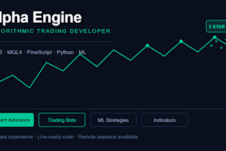 build mql5, mql4, pinescript and python trading strategies
