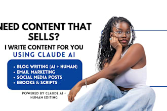 write SEO blog content, email marketing, social media and ebooks with claude