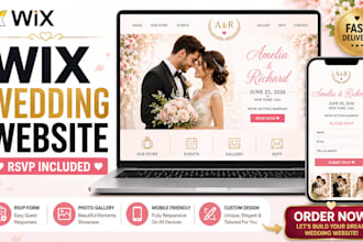 design wix event website for weddings with guest rsvp