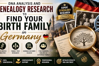 do dna analysis, and genealogy research to find your birth family in germany