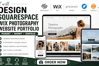 design squarespace wix photography website portfolio pixieset showit zenfolio