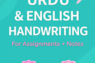 urdu and english handwriting for assignments and notes