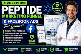 run safe peptide marketing funnel, compliant peptide facebook ads, peptide store