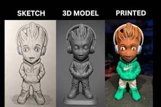 convert 2d image to 3d model photo to 3d toys figure stl file for printing