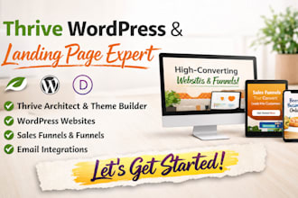 design thrive wordpress website, landing page with thrive architect