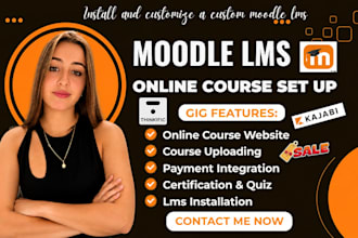 fully set up your moodle lms website and launch your online course