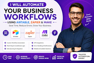 automate your business workflows using airtable, zapier, and make