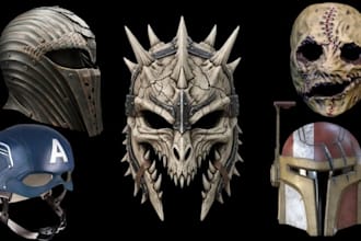 design 3d mask 3d helmet cosplay mask 3d modeling cosplay armor for 3d printing