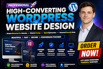 do design,clone,optimize wordpress website with elementor pro speed and security
