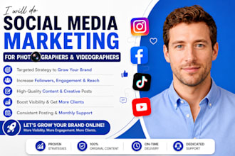 do social media marketing manager for photographer studio, wedding videographer
