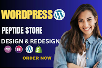 design a peptide wordpress website,research peptide woocommerce store
