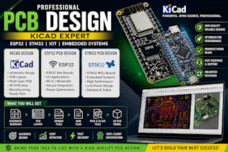 pcb kicad design, esp32 pcb design, stm32 iot pcb circuit board embedded system