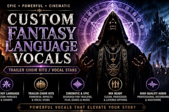 produce fantasy language vocals and trailer choir hits for cinematic music