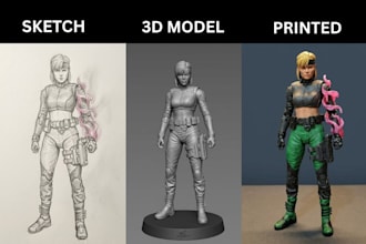 convert 2d image to 3d model photo to 3d toy figurine stl for 3d printing