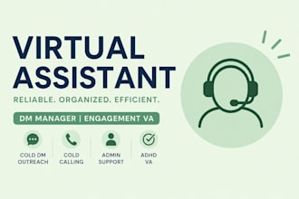 dm manager social media va engagement va mass dm cold dm adhd virtual assistant