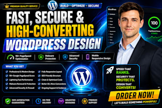do design a fast, secure wordpress website with 90 plus pagespeed optimization