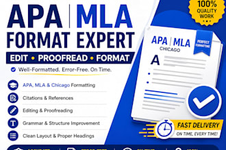 format and proofread your document in apa, mla chicago style