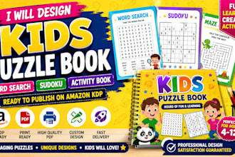 do kids puzzle book, word search, children activity book, sudoku book for amazon