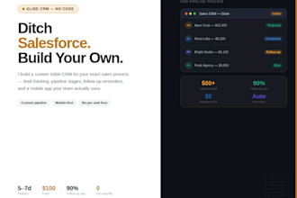 setup a custom glide CRM app to track leads, deals clients