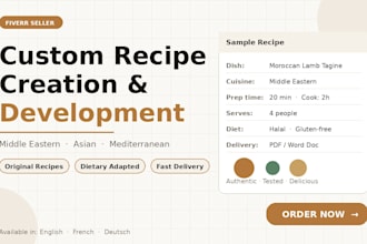 create authentic middle eastern, asian and mediterranean recipes for your needs