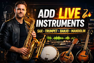 add professional sax, trumpet, banjo, or mandolin to your track