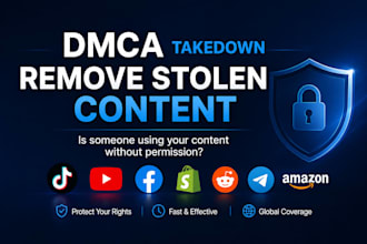 dmca takedown mass report for tiktok intagram reddit facebook linkedin discord