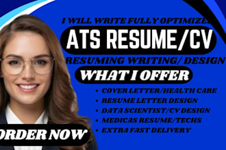 write resume, CV for IT, healthcare, nursing, project management, engineering