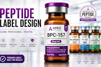 design peptide, vials, sarms, spray, cosmetics product label