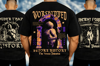 create venus, greek statue streetwear t shirt design