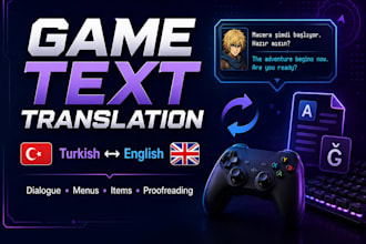 translate turkish english game and video game text