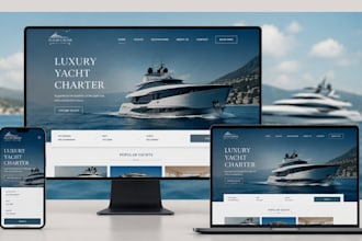 build luxury yacht rental website jet ski ship boat cruise website that convert