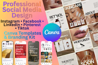 design professional canva instagram post template and social media branding kit