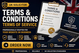 draft tcs or terms of service for your website or business under UK solicitor