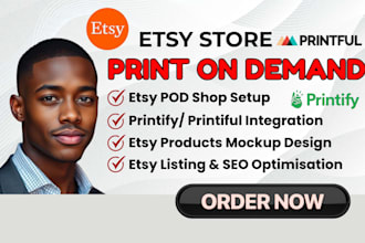 design etsy print on demand shop setup ,etsy listing and etsy optimization