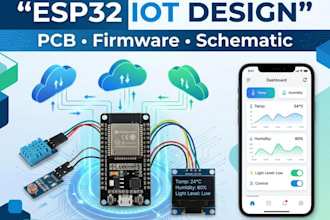 design esp32 iot circuit schematic, pcb layout and firmware for embedded systems