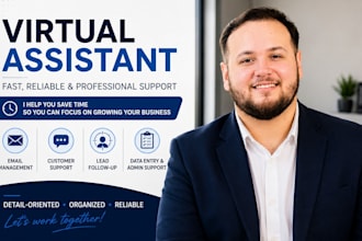 be your virtual assistant for admin, customer support and lead follow up
