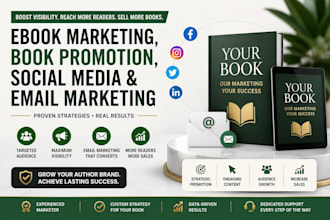 ebook marketing, book promotion, social media and email marketing