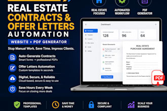 automate real estate contracts automation website offer letters PDF generator